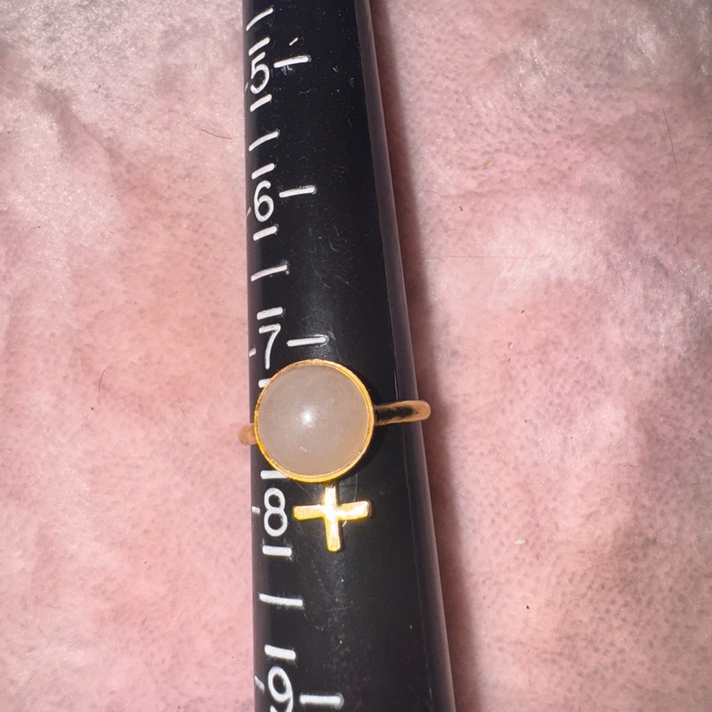 New Stonehart X Selkie Feminist Selkie Logo Ring Rose Quartz Gold Plate Silver - Picture 5 of 8